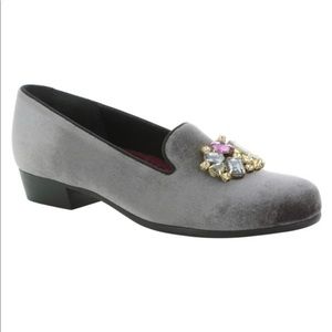 Cerise II Grey Velvet Loafer